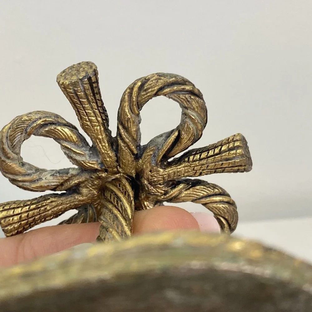 vintage HANNA Brass Brush Holder 3”x3”